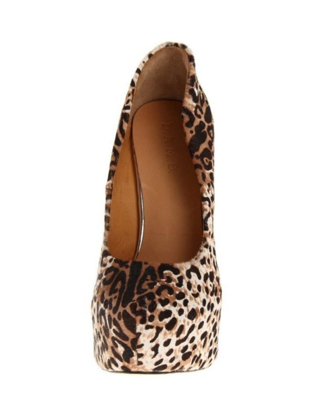 Gwen Stefani L.A.M.B. Dorothee Black White Cheetah Wedge Shoes